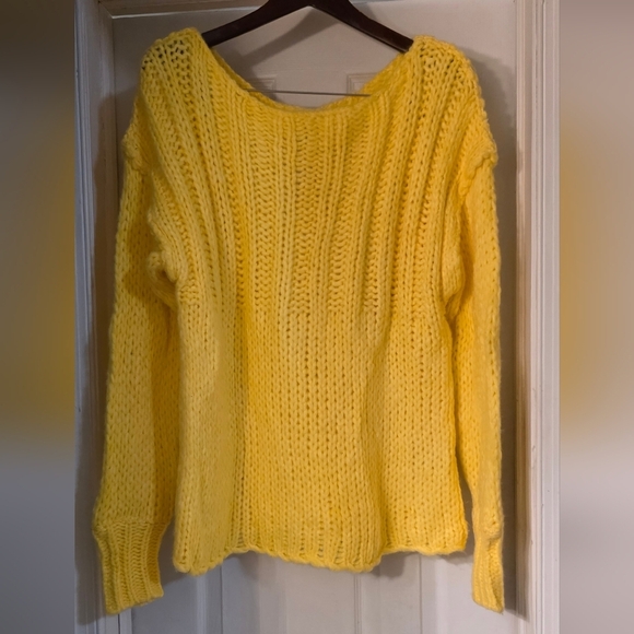 Free People Sweaters - Free People Vibrant Yellow Knit Turtleneck Sweater